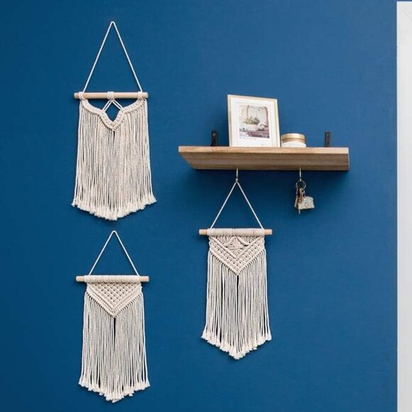 Moon Phase Wall Hanging and 3 Pack Macrame Wall Hanging Wall Decor Boho Home NEW - Picture 3 of 5